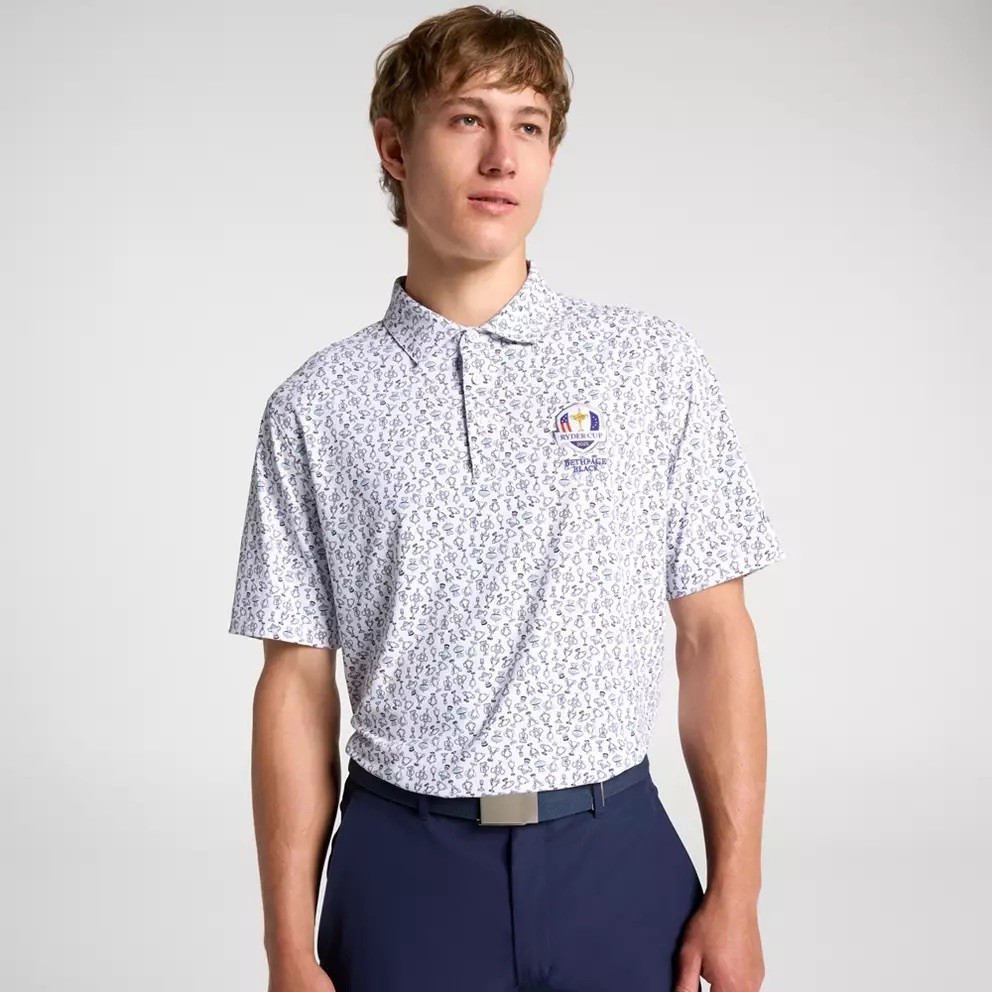 NEW Mens $80 WALTER HAGEN Performance 11 Ryder Cup Golf Polo Tossed Trophy XL