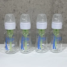 Dr. Brown's Natural Flow 4 Oz. Glass Baby Bottles For Colic Babies