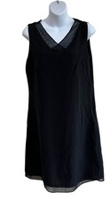 Coldwater Creek 6 Dress Black Rayon Lined Sleeveless Work Resort Capsule Minimal
