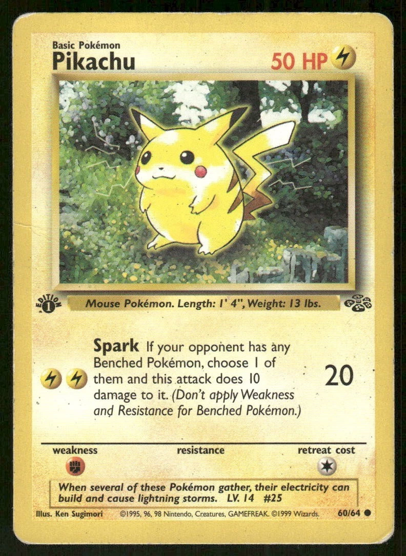 Pikachu Pokémon TCG 1st Edition Individual Trading Card Games for