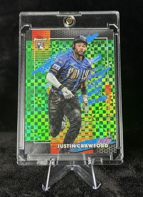 2026 Topps Finest Green X-Fractor #123 Justin Crawford Phillies RC Rookie /99 UC
