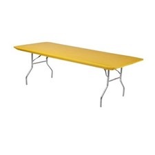 Kwik-Covers 6' Rectangle Plastic Table Covers 30" x 72", Bundle of 5  Gold