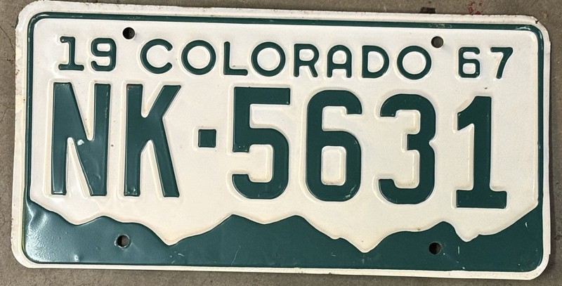 1967 Colorado License Plate