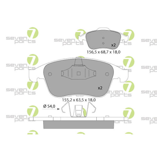 Plaquettes de frein Renault Seven Parts SVP25610 pour entretien d'origine