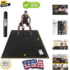 Extra Thick 7mm Exercise Mat - 6'x4' Non-Slip for Home Workouts with Accessories