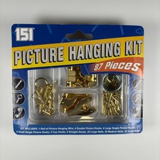 Image of Picture Hanging Kit – 87 Piece Assortment – Hooks, Nails & Wire – 151