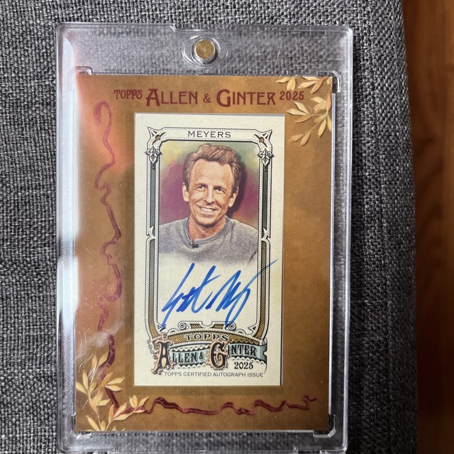 2025 Topps Allen & Ginter Seth Meyers On Card Auto Mini Framed #MA-SM SNL Host