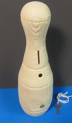 Spardose Kegel Sparkasse Schlüssel vorhanden, Made W. Germany, ca. 1960er Jahre