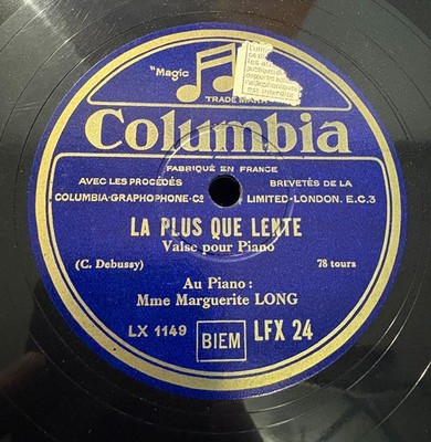 MARGUERITE LONG / DEBUSSY la plus que lente - jardins sous..   COLUMBIA  LFX 24