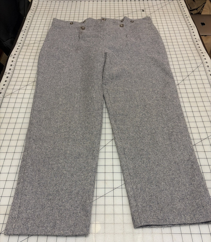 Repro Napoleonic/Regency British Army Drop Front Gray Wool Trousers, SZ 42" #124