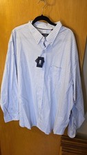 IZOD Men's Button Down Shirt Long Sleeve Stretch Big Tall NWT 3XLT blue