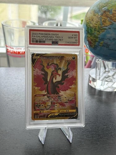 2022 POKEMON SWORD & SHIELD BRILLIANT STARS #183 FA/GALARIAN MOLTRES V PSA 10