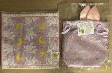 Sailor Moon Museum Mini Towel with Rabbit Ears Drawstring Bag New