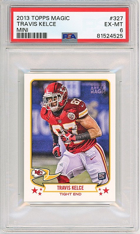 2013 -TRAVIS KELCE- PSA Topps MAGIC Mini Rookie Football Insert Card - RC