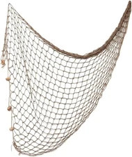 WINOMO Decorative Fishing Net Decor Natural Fish Party Light Brown 