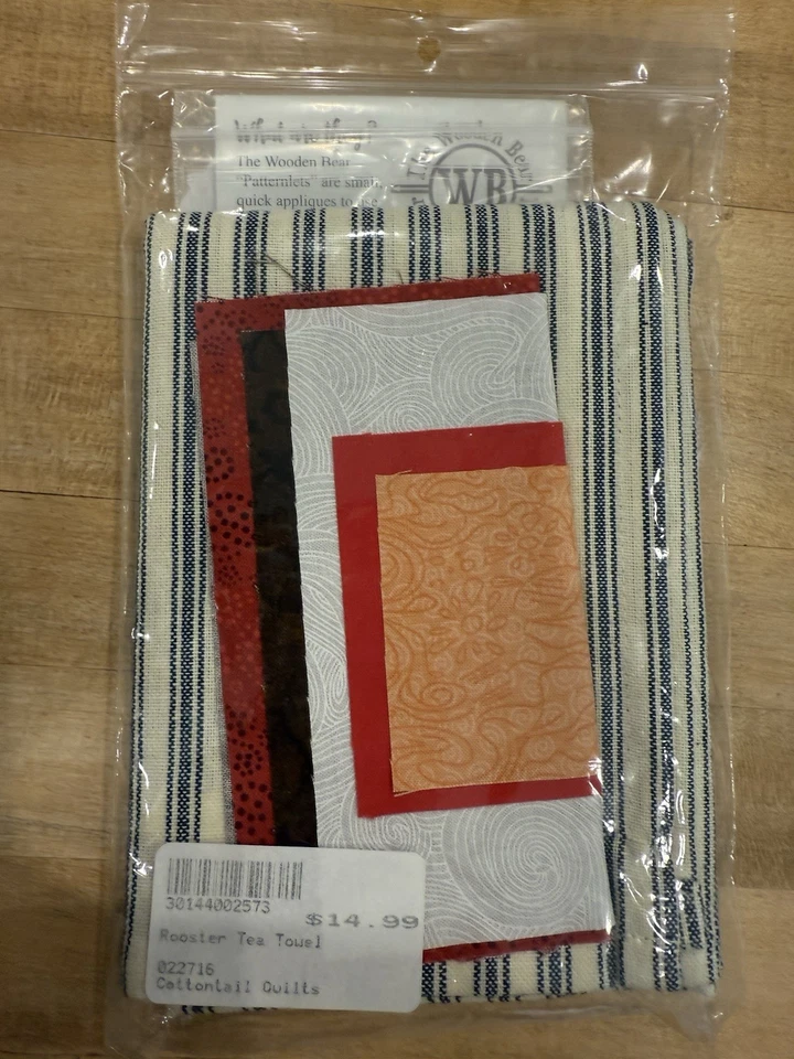 NUEVO KIT DE TOALLA DE TÉ DE GALLO APLIQUES ACOLCHADOS "PATRONES" POR OSO DE MADERA TICTAC Foto 2 de 2