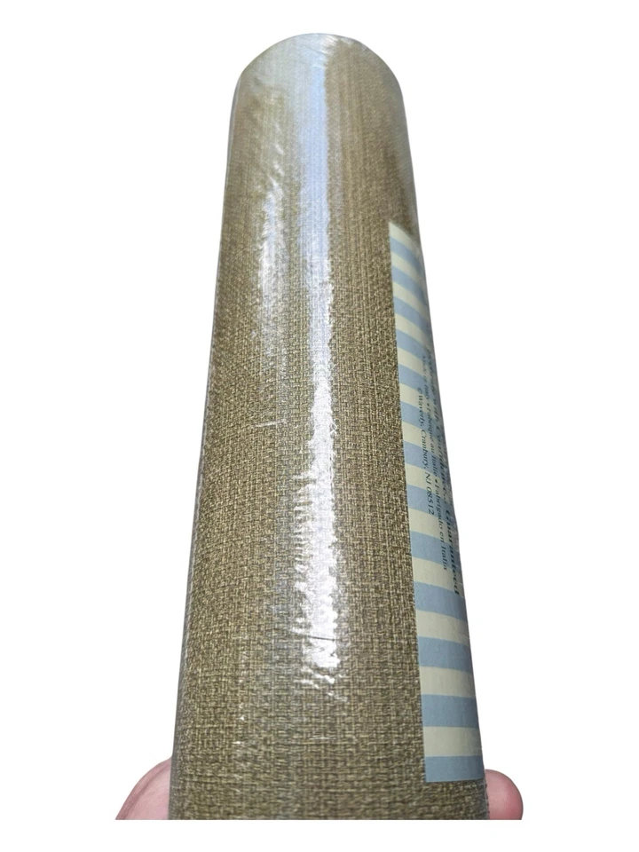 Papel Pintado Vinilo Hierba Paño Look Marrón - Verde Texturado Waverly Hecho en Italia Foto 4 de 4