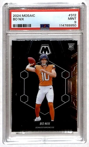2024 Panini Mosaic Bo Nix RC PSA 9 #312
