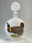 Vintage Field Birds Prairie Chicken Whiskey Decanter J. W. Dant Milk Glass No. 3