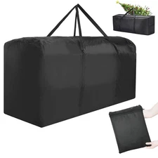 Outdoor Cushion Storage Bag Waterproof Extra-Large Black Patio with Zipper