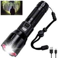 Flashlight High Lumens Rechargeable, 1,500,000L Handheld Tactical LED Flashli...