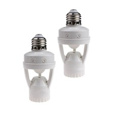 2pcs Motion Sensor Lt Sockets E26/E27, Auto On/Off Dusk to Dawn Indoor/Outdoor