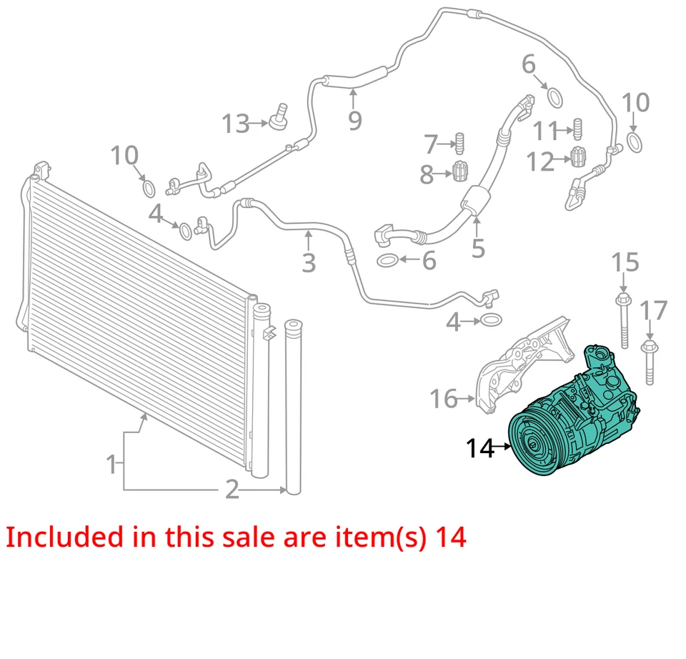 BMW 135i 2008 aire acondicionado aire acondicionado compresor de aire acondicionado OEM 101 k millas - LKQ403208125 Foto 4 de 4