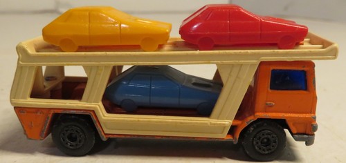 Vintage 1975 Matchbox Lesney SuperFast #11 Orange Car Transporter Truck England2 - 第 1/13 張圖片
