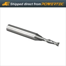 POWERTEC Solid Carbide Router Bit w/ Spiral Up Cut, 1/4" Shank x 1/8 Dia (73003)