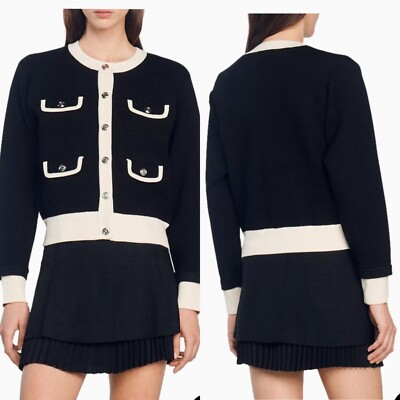 Sandro murice two tone cardigan jacket U.S 4-6 SANDRO 2