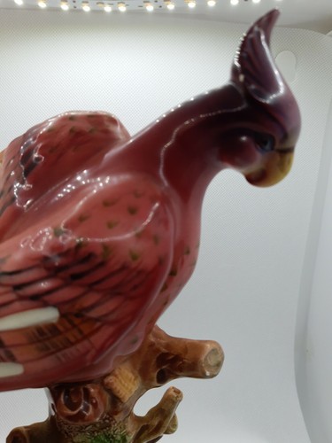LARGE Vintage Porcelain Cockatiel Bird figurine JAPAN 10" - Picture 2 of 7