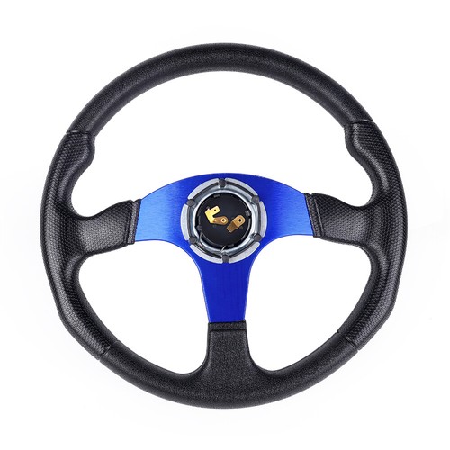 14" 340mm Universal Drifting Racing Steering Wheel Aluminum 6 Bolt Blue - Picture 9 of 11