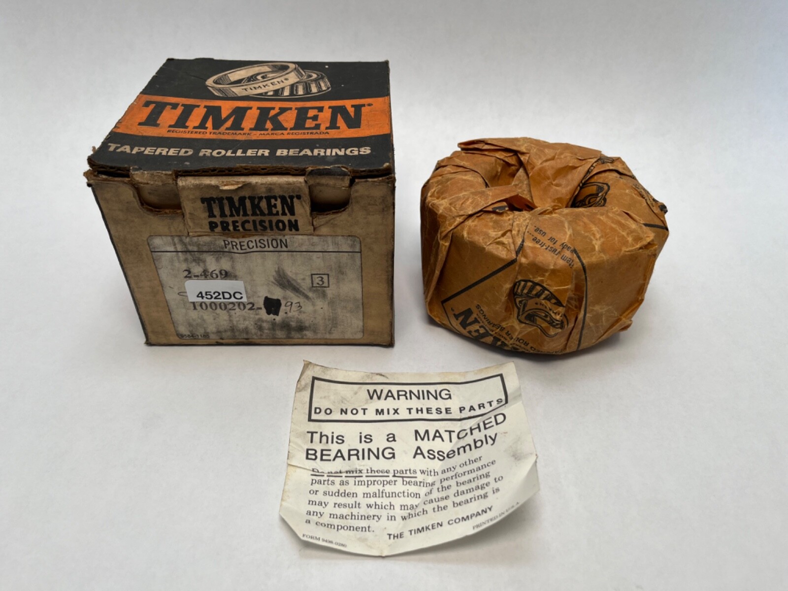 Timken 469-3/452DC-3 Double Bearing Cone & Cup 2-1/4