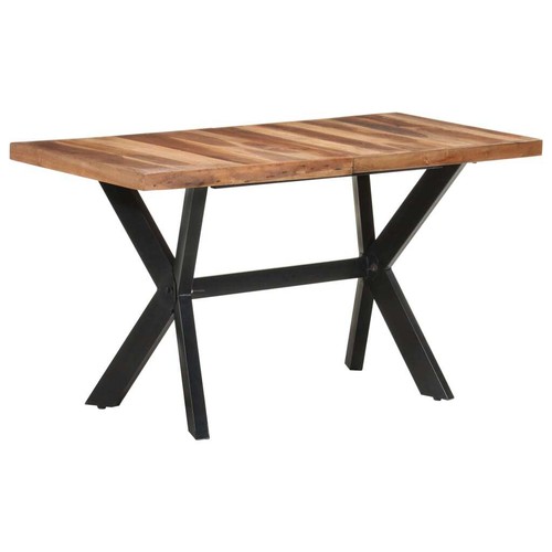 Solid Wood Dining Table Industrial Timber Steel Legs Kitchen Cafe Desk Rectangle - Picture 10 of 10