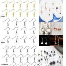 US 100 DIY JEWELRY Making Findings Earring Hook Coil Ear Wire French Hook
