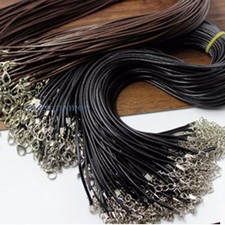 10pcs Black PU Leather Cord Braided Twist Rope Chain with Lobster Clasp Material
