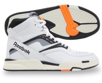 Reebok Pump TZ White Black Orange Mens Retro Basketball Shoes