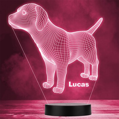 Geometrischer Hund 3D personalisiert Geschenk Farbwechsel LED Lampe Nachtlicht