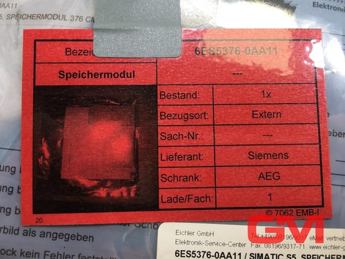 Siemens Simatic S5 Memory Module 6ES5376-0AA11 Eprom 376 - Picture 7 of 7