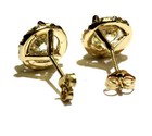 GIA 14k yellow gold 2.64ct round lab grown diamond halo earrings unique — photo 3