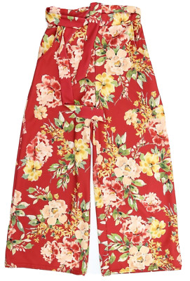 New Look rote geblümte kurze Hose weites Bein, Größe 8, neu mit Etikett