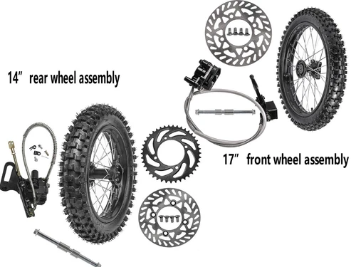 70/100-17 & 90/100-14 Tire Rim PitBike Bigwheel Apollo SSR 125cc 140cc Motocross