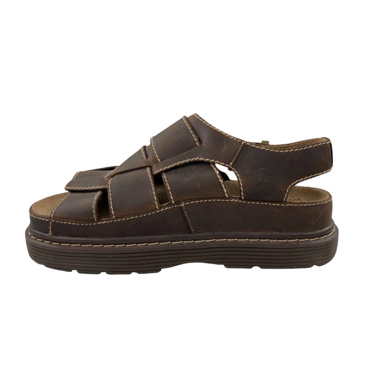 Skechers Fisherman Mens Buckle Leather Sandals Size 10 Brown Chunky Open Toe Y2K Vtg Skechers Fisherman Men main image 2