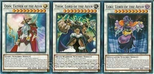 Yugioh Thor, Lord of the Aesir + Odin Father of the Aesir + Loki Nordic Gods Set