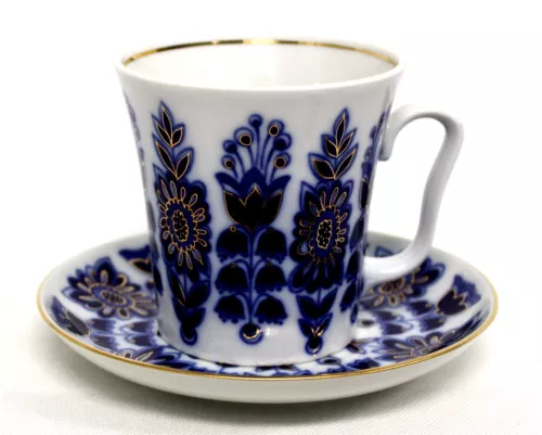 Russian Vintage Hand Painted Lomonosov Porcelain Mug & Saucer 2 Variation #78,79