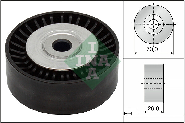 INA 532 0533 10 Umlenk-/FüHrungsrolle, Keilrippenriemen For CitroËN Opel Peugeot-image