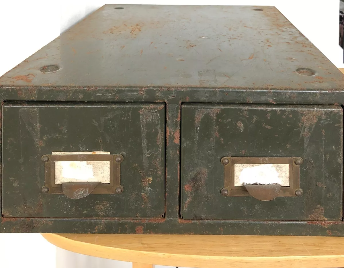Metal index card file cabinet outlet