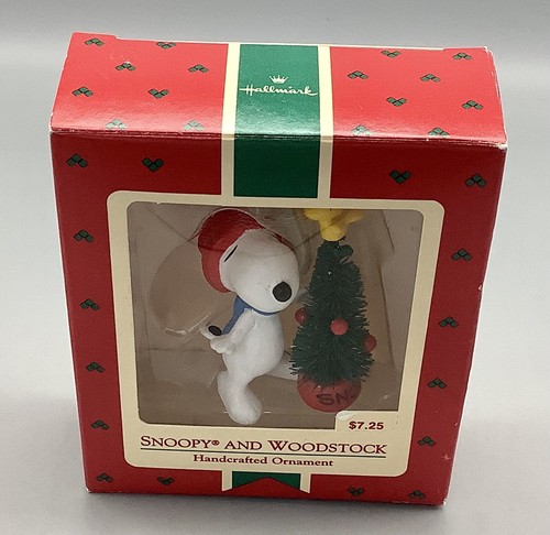 Hallmark Keepsake Ornament 1987 Snoopy & Woodstock Handcrafted QX472-9 Rare - Picture 3 of 10