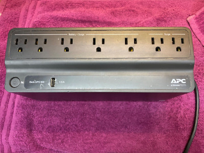 APC UPS Battery Back-Up 600 And Surge Protector 7 Outlets, 1 USB  NO BATTERY 