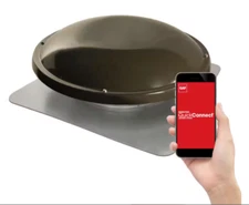 MasterFlow 1250 CFM Weathered Wood Galvanized Quick Connect Roof Mount Attic Fan